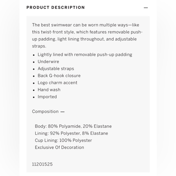 NWT Victoria’s Secret Twist Removable Push-Up Bikini Top Blk 32 C - Picture 4 of 4